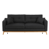 Skandinavisches ausziehbares 3-Sitzer-Sofa aus anthrazitfarbenem Stoff